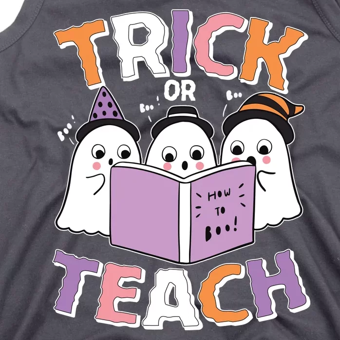 Cute Funny Trick Or Teach Reading Ghost Tank Top