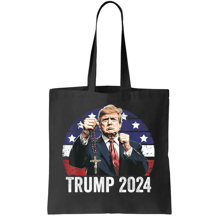 Catholics For Trump 2024 Rosary Election Tote Bag