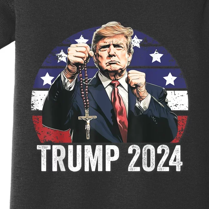 Catholics For Trump 2024 Rosary Election Baby Bodysuit