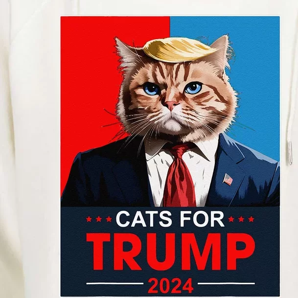 Cats For Trump 2024 Funny Vote For Trump Cats 2024 Womens Funnel Neck Pullover Hood