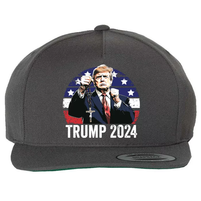 Catholics For Trump 2024 Rosary Election Wool Snapback Cap