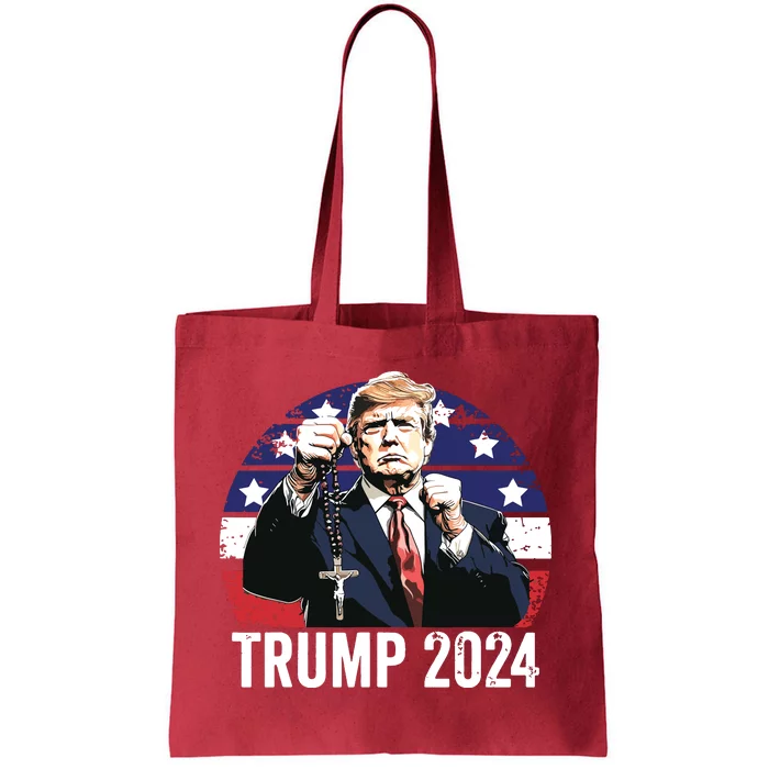 Catholics For Trump 2024 Rosary Election Tote Bag