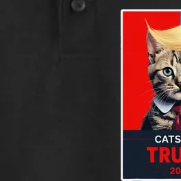 Cats For Trump 2024 Election Gift Dry Zone Grid Performance Polo