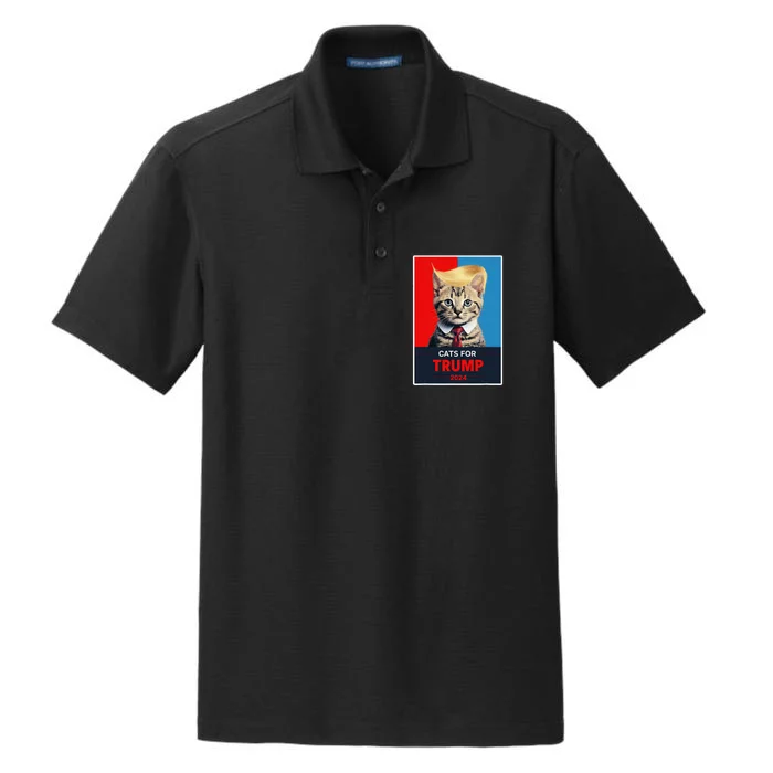 Cats For Trump 2024 Election Gift Dry Zone Grid Performance Polo