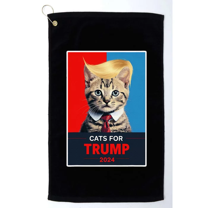 Cats For Trump 2024 Election Gift Platinum Collection Golf Towel