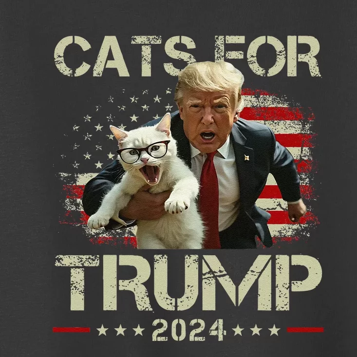 Cats For Trump 2024 Funny Vote For Trump Cats 2024 Gift Toddler T-Shirt