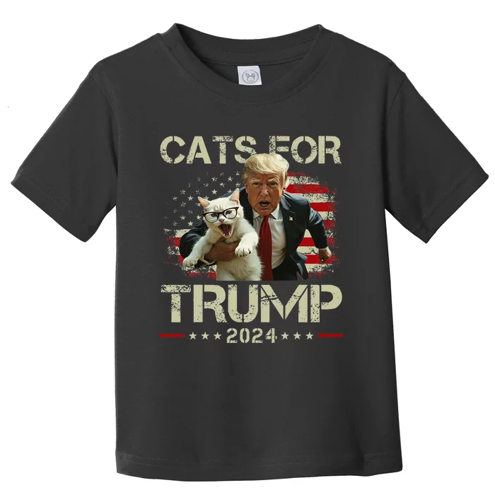 Cats For Trump 2024 Funny Vote For Trump Cats 2024 Gift Toddler T-Shirt