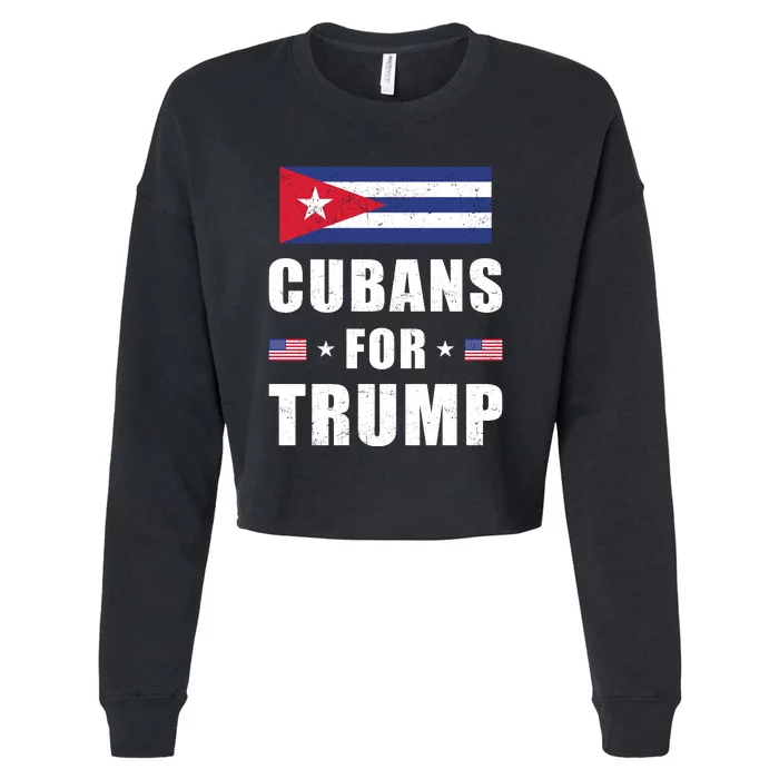 Cubans For Trump Cuban American Patriotic Cropped Pullover Crew