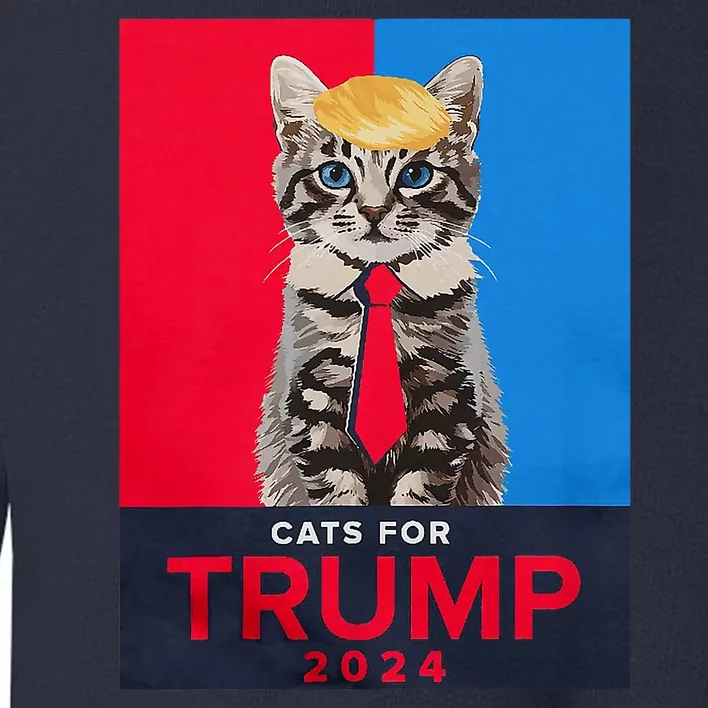 Cats For Trump 2024 Funny For Vance Trump Toddler Sweatshirt