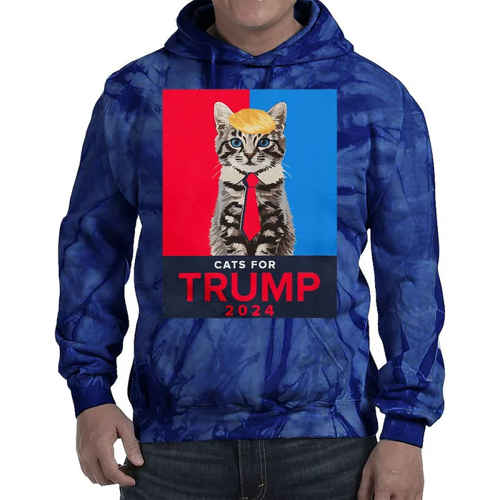 Cats For Trump 2024 Funny For Vance Trump Tie Dye Hoodie