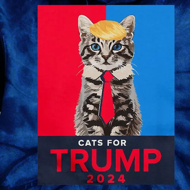 Cats For Trump 2024 Funny For Vance Trump Tie Dye Hoodie