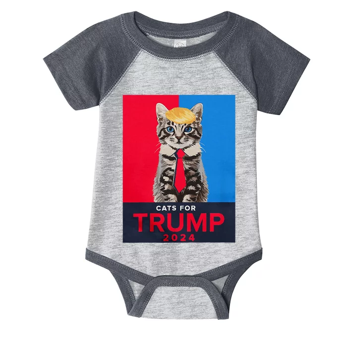 Cats For Trump 2024 Funny For Vance Trump Infant Baby Jersey Bodysuit