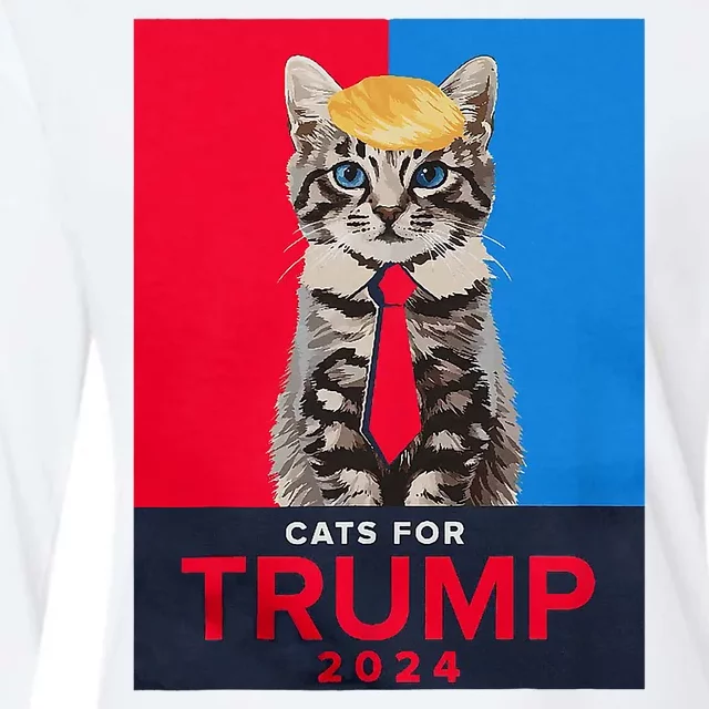 Cats For Trump 2024 Funny For Vance Trump Womens Cotton Relaxed Long Sleeve T-Shirt