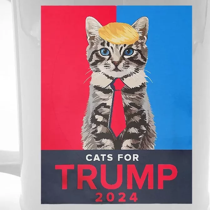 Cats For Trump 2024 Funny For Vance Trump Front & Back Beer Stein