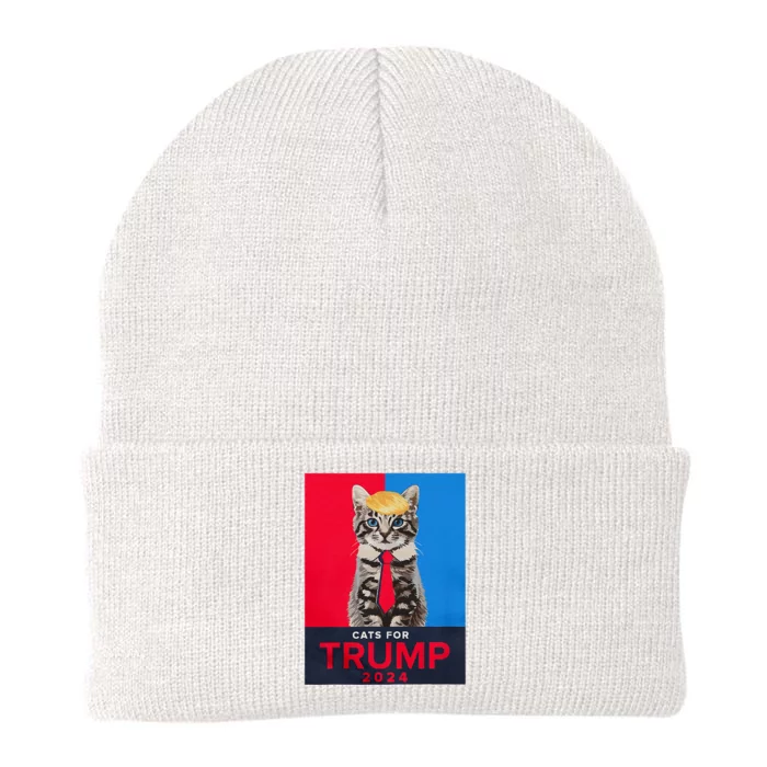 Cats For Trump 2024 Funny For Vance Trump Knit Cap Winter Beanie