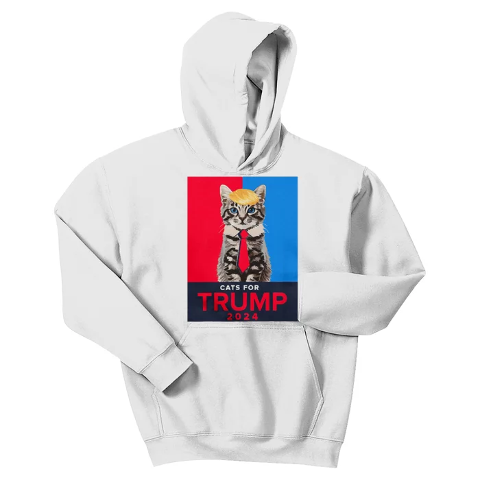 Cats For Trump 2024 Funny For Vance Trump Kids Hoodie