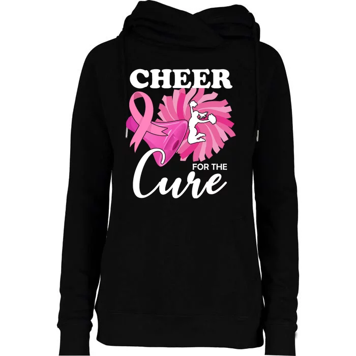 Cheer For The Cure Breast Cancer Awareness Womens Funnel Neck Pullover Hood