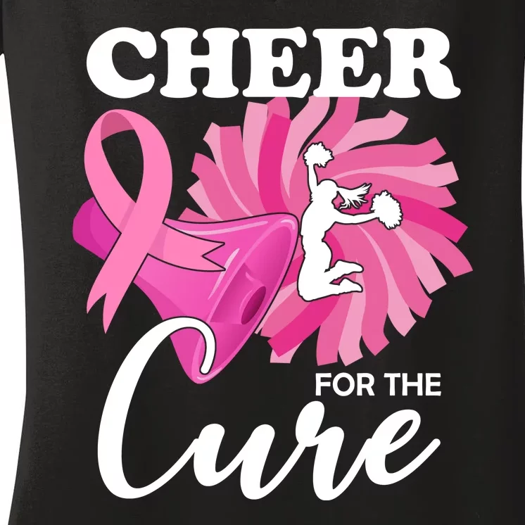 Cheer For The Cure Breast Cancer Awareness Women's V-Neck T-Shirt