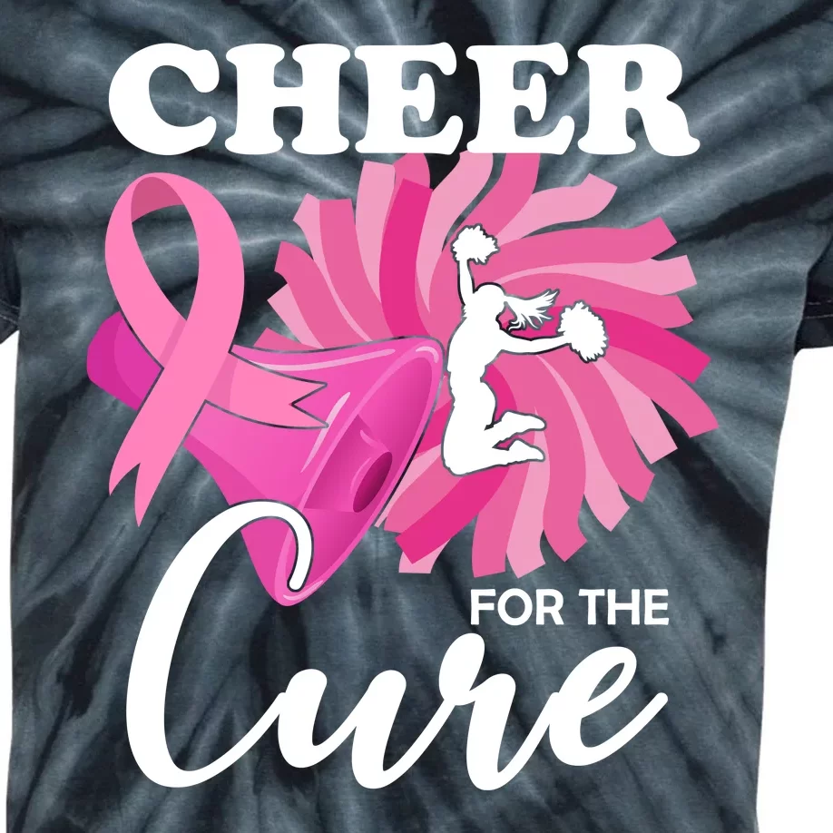 Cheer For The Cure Breast Cancer Awareness Kids Tie-Dye T-Shirt