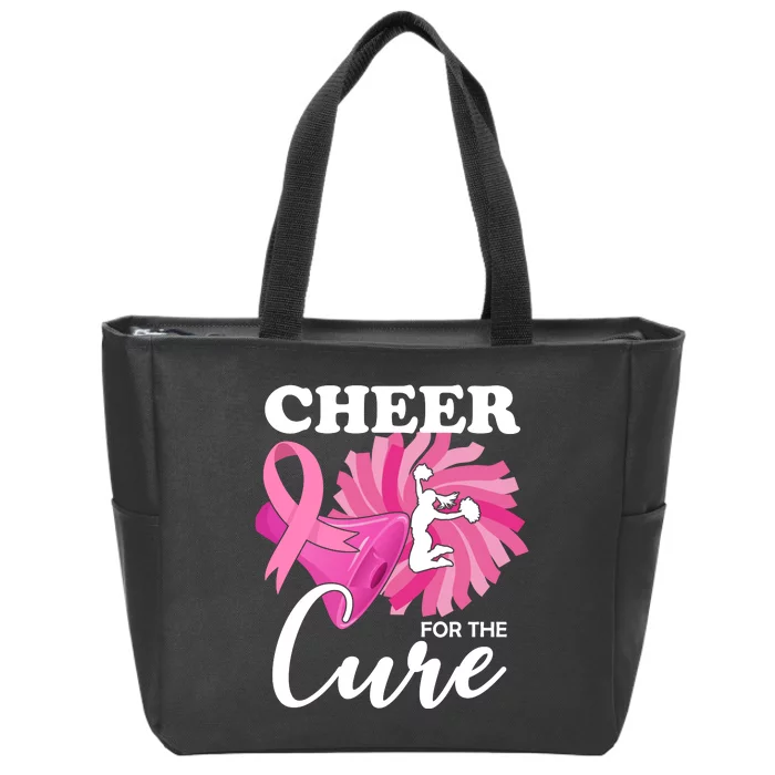 Cheer For The Cure Breast Cancer Awareness Zip Tote Bag