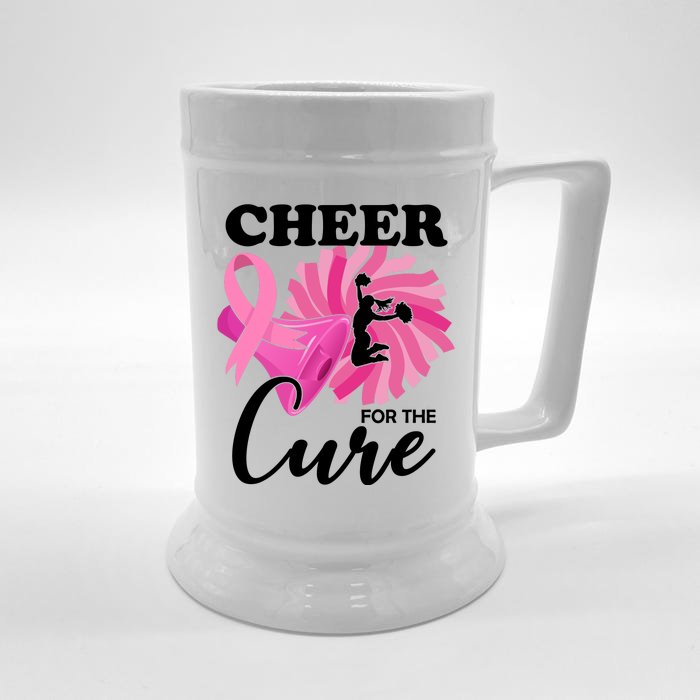 Cheer For The Cure Breast Cancer Awareness Front & Back Beer Stein