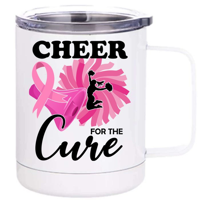 Cheer For The Cure Breast Cancer Awareness Front & Back 12oz Stainless Steel Tumbler Cup