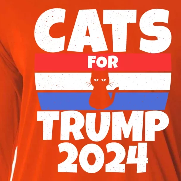 Cats For Trump 2024 Cooling Performance Long Sleeve Crew