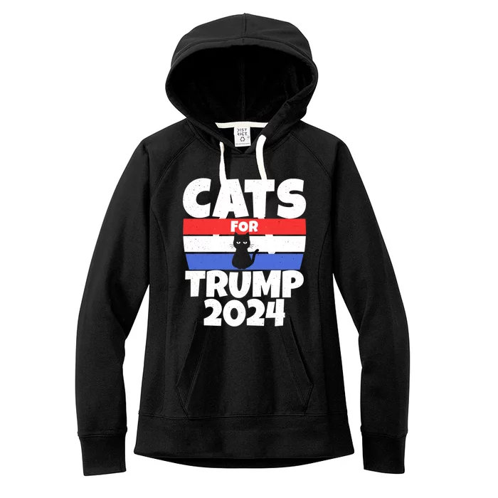 Cats For Trump 2024 Women's Fleece Hoodie