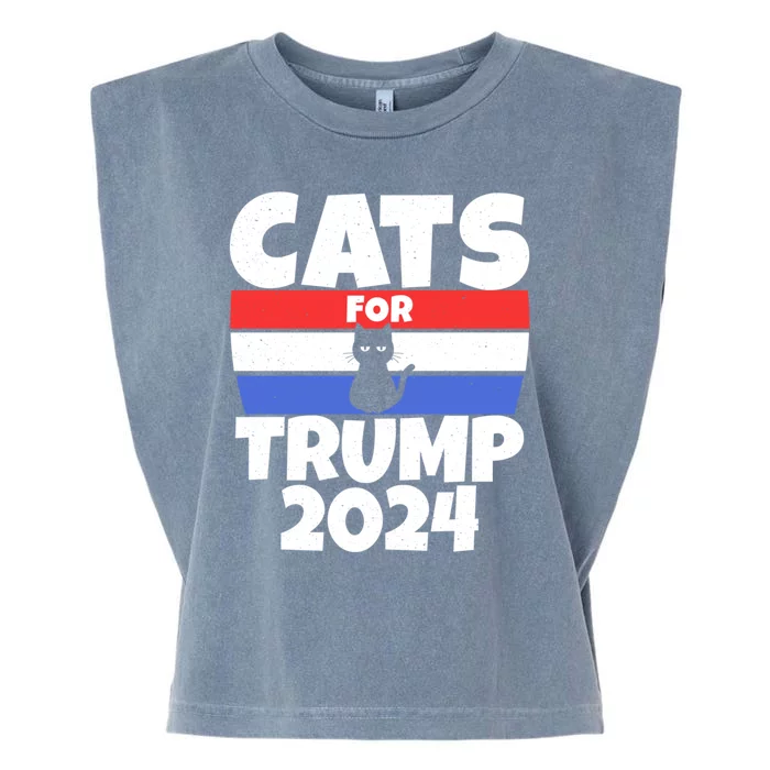 Cats For Trump 2024 Garment-Dyed Women's Muscle Tee