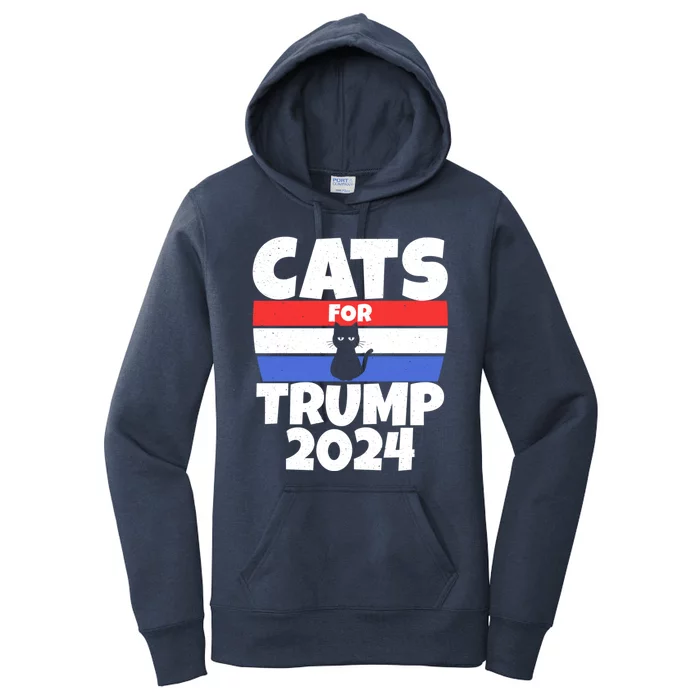 Cats For Trump 2024 Women's Pullover Hoodie