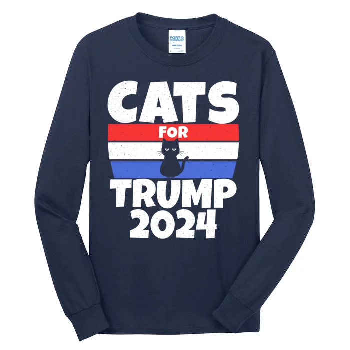 Cats For Trump 2024 Tall Long Sleeve T-Shirt