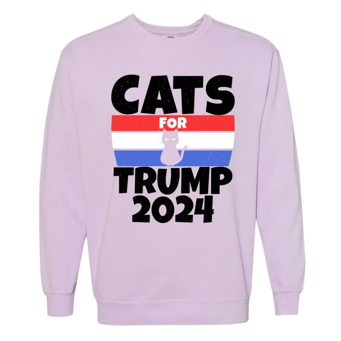 Cats For Trump 2024 Garment-Dyed Sweatshirt