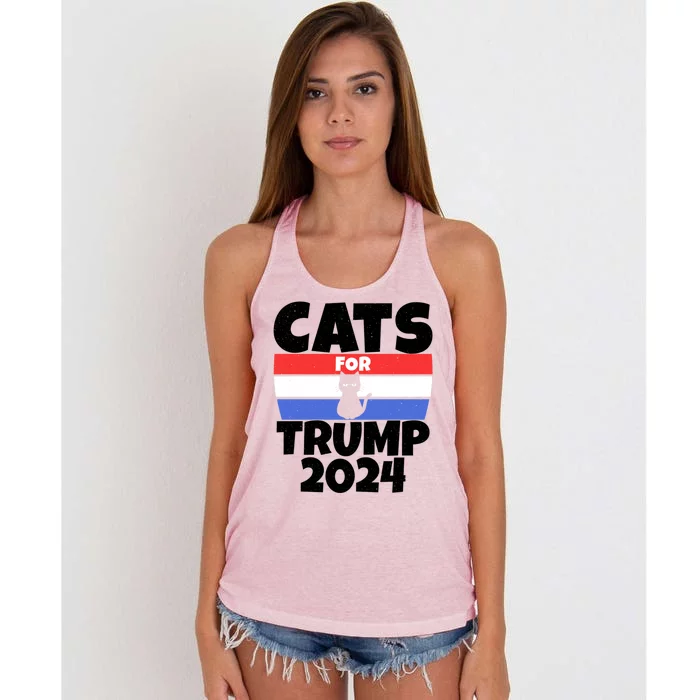 Cats For Trump 2024 Women's Knotted Racerback Tank