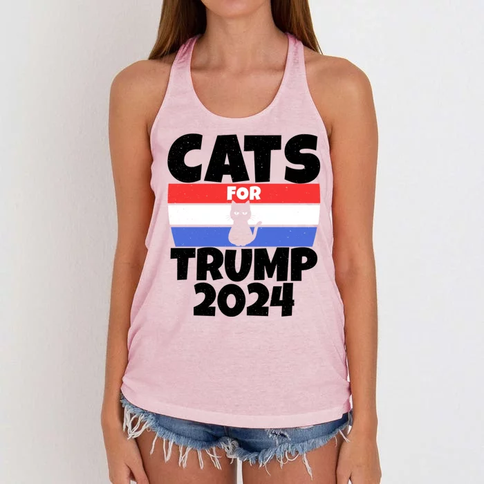 Cats For Trump 2024 Women's Knotted Racerback Tank