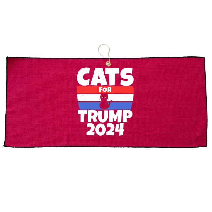 Cats For Trump 2024 Large Microfiber Waffle Golf Towel