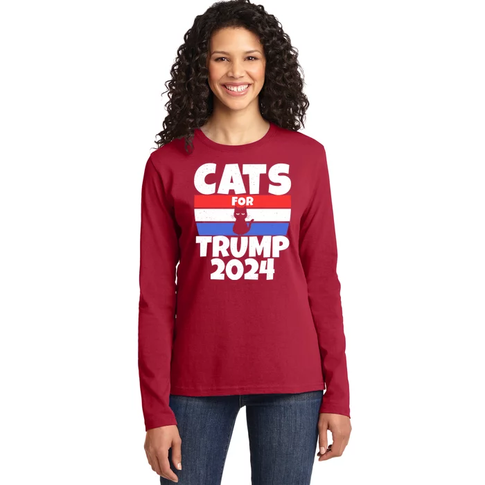 Cats For Trump 2024 Ladies Long Sleeve Shirt