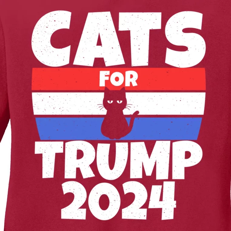 Cats For Trump 2024 Ladies Long Sleeve Shirt