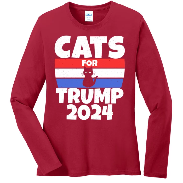 Cats For Trump 2024 Ladies Long Sleeve Shirt