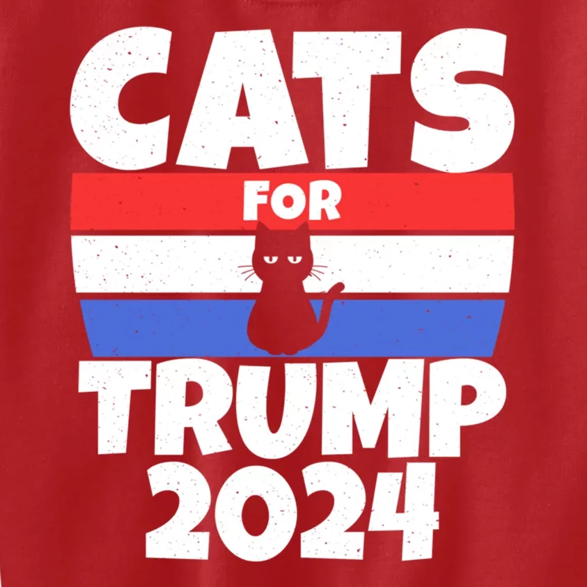 Cats For Trump 2024 Kids Sweatshirt