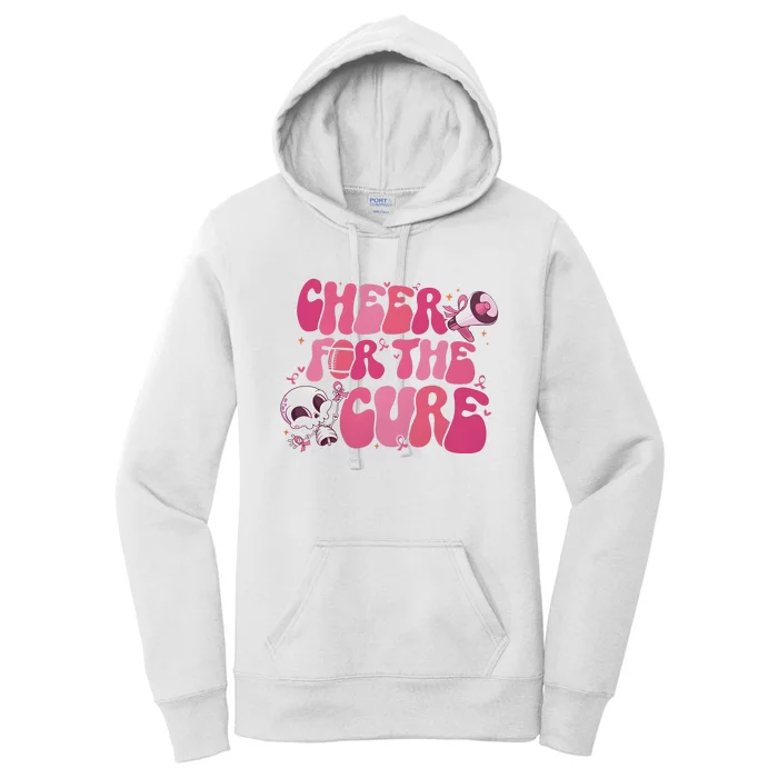 Cheer For The Cure Breast Cancer Football Pink Out Women's Pullover Hoodie