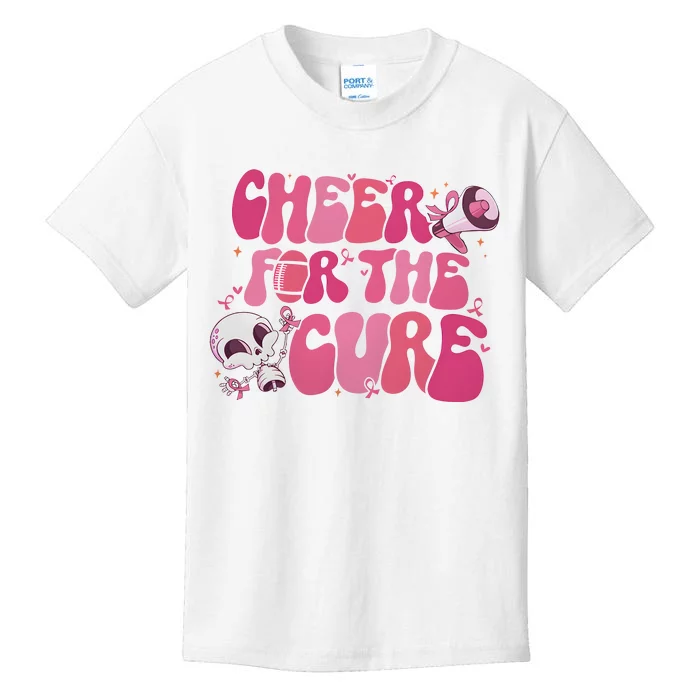 Cheer For The Cure Breast Cancer Football Pink Out Kids T-Shirt