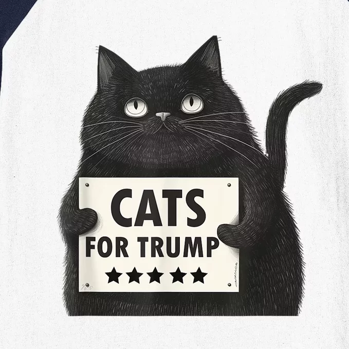 Cats For Trump Funny Pres Election Trump 2024 Baseball Sleeve Shirt