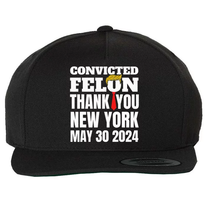 Convicted Felon Trump Hair Tie Thank You Ny New York 53024 Wool Snapback Cap