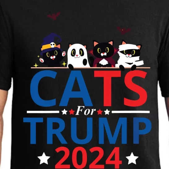 Cats For Trump 2024 – Donald Trump Halloween Women Vneck Pajama Set