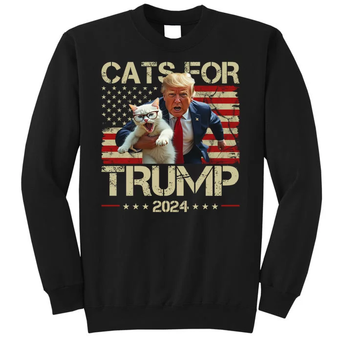 Cats For Trump 2024 Funny Vote Donald Trump Sweatshirt