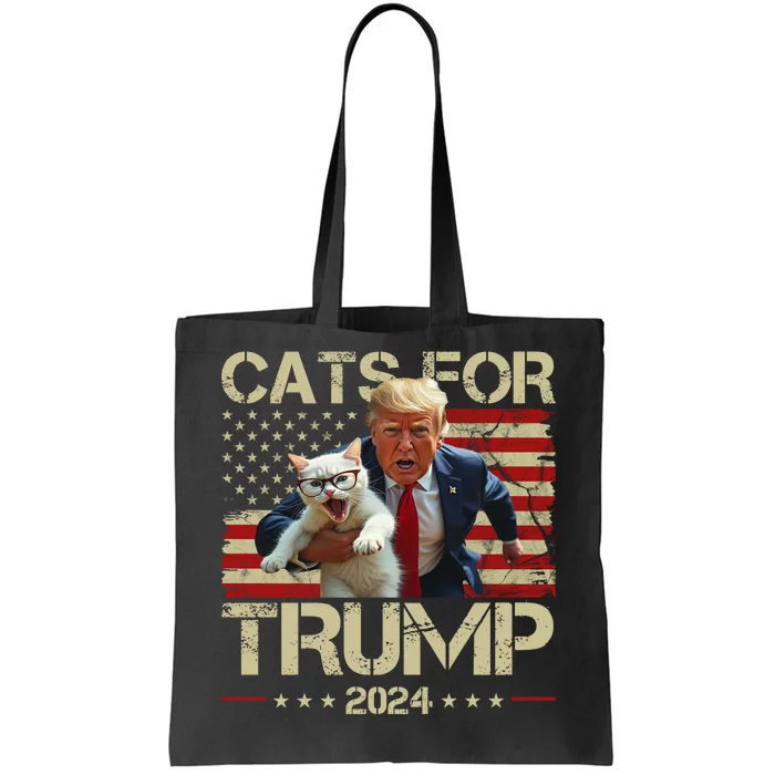 Cats For Trump 2024 Funny Vote Donald Trump Tote Bag