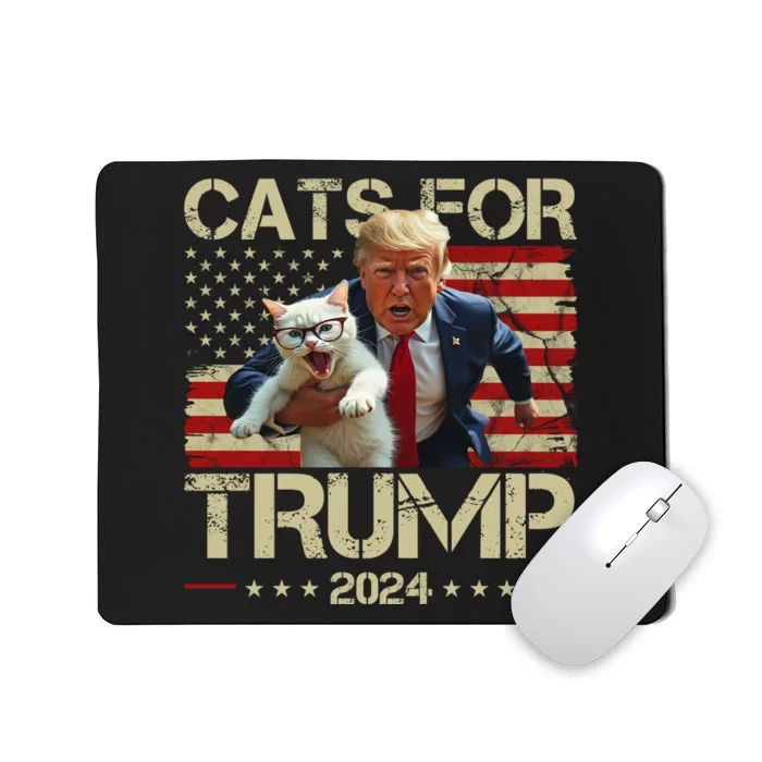 Cats For Trump 2024 Funny Vote Donald Trump Mousepad