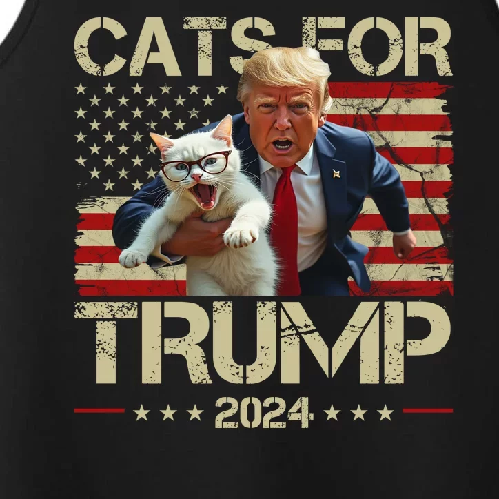 Cats For Trump 2024 Funny Vote Donald Trump Performance Tank