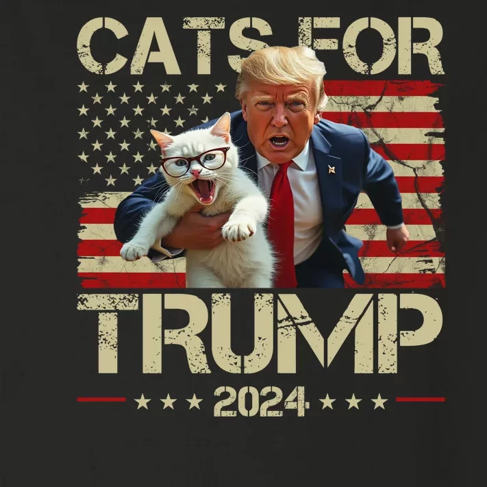 Cats For Trump 2024 Funny Vote Donald Trump Toddler Long Sleeve Shirt