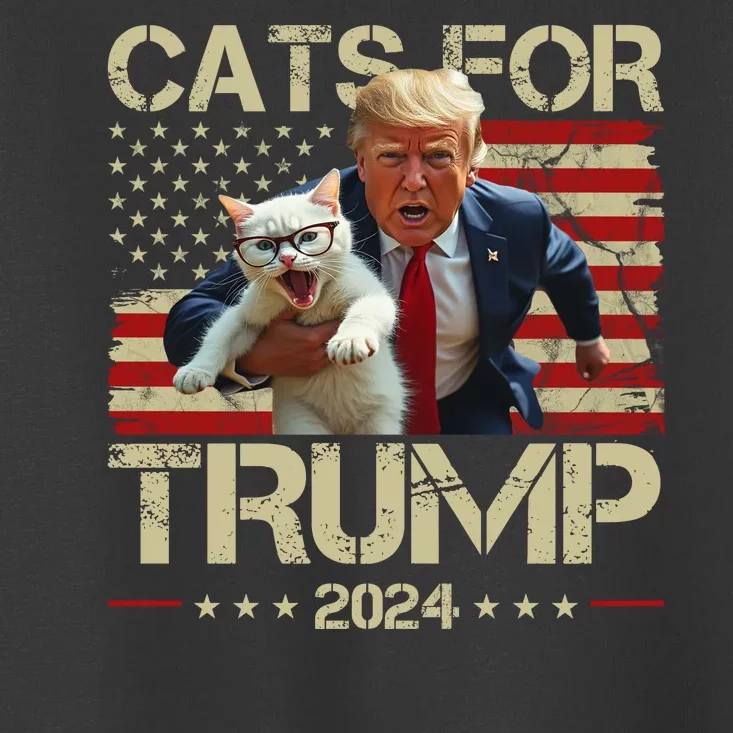 Cats For Trump 2024 Funny Vote Donald Trump Toddler T-Shirt